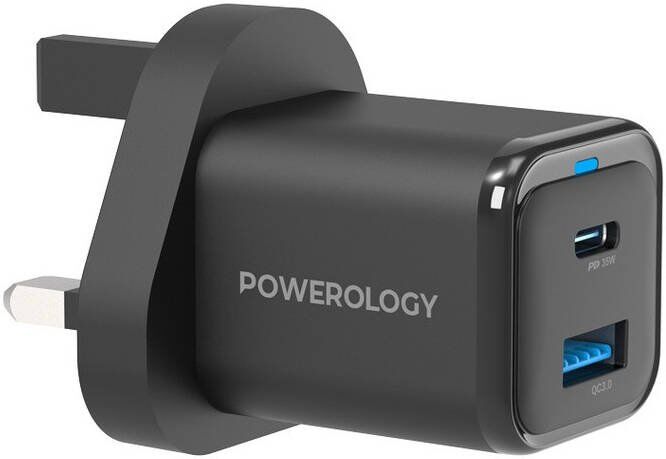 Powerology GaN Charger 20W – شاحن GaN صغير مع كابل