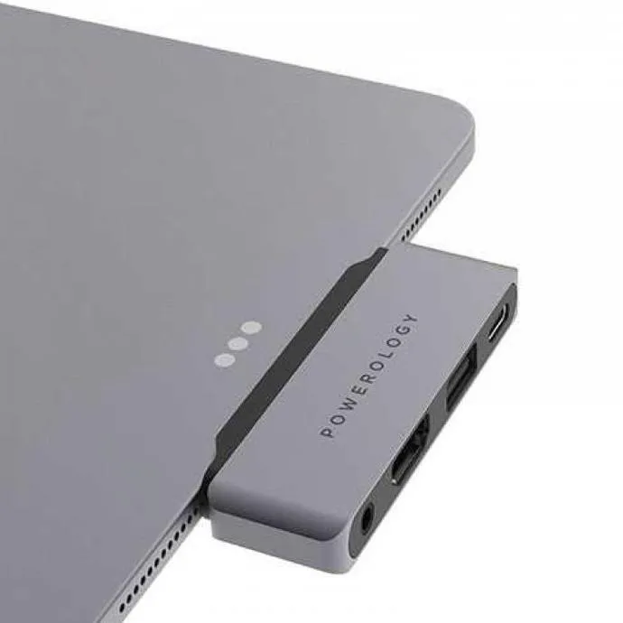 Powerology 4 in 1 USB-C Hub with HDMI, USB, and AUX Port
